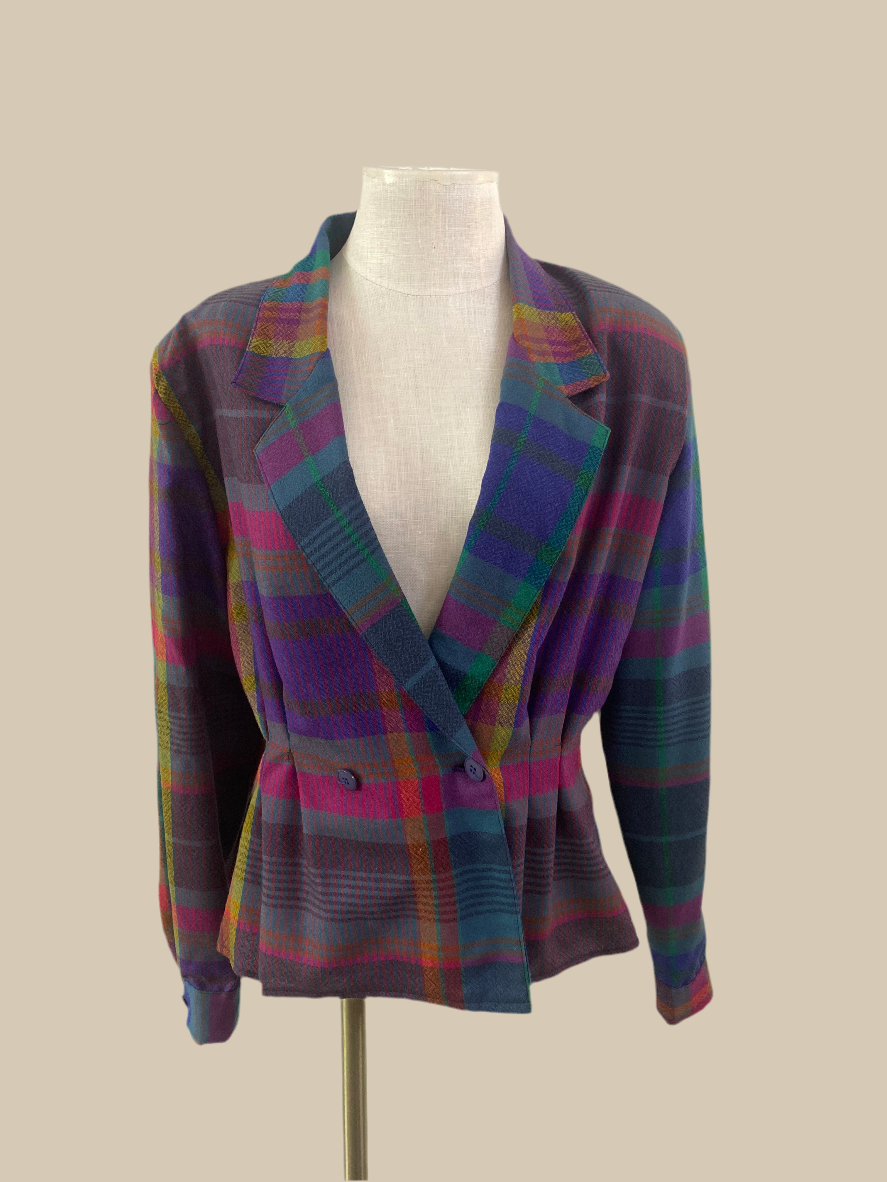 Technicolor Tartan Blazer 🌈🧥
