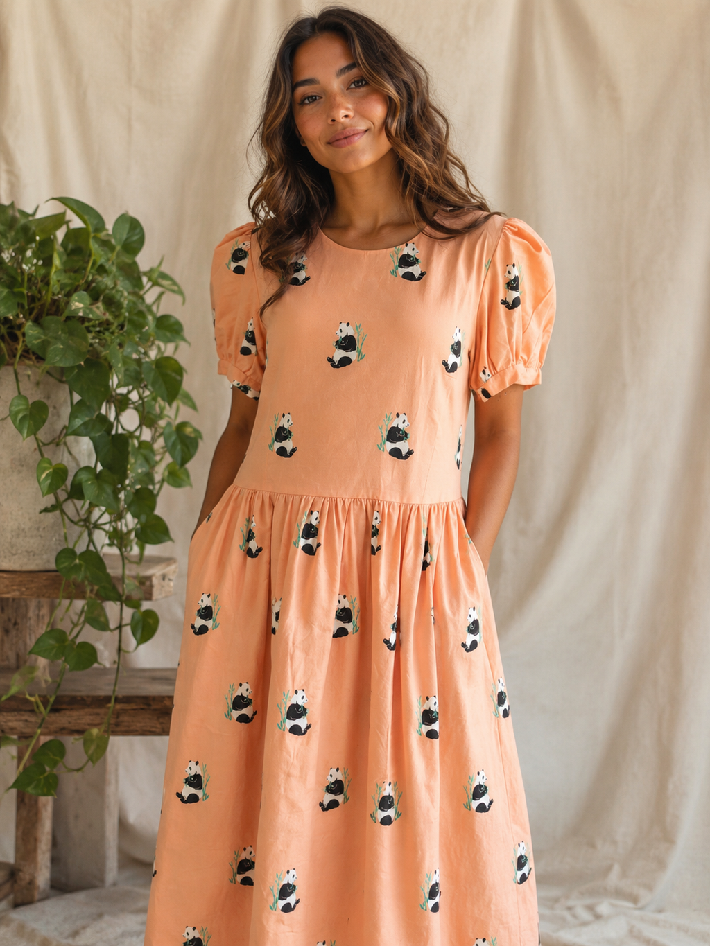 The Peach Panda Dress
