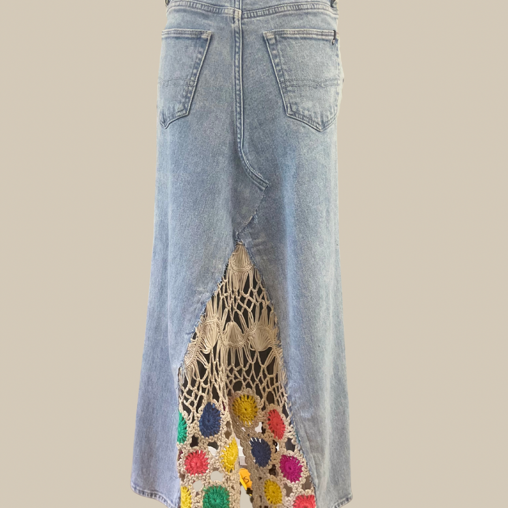 Patchwork Revival Denim Skirt