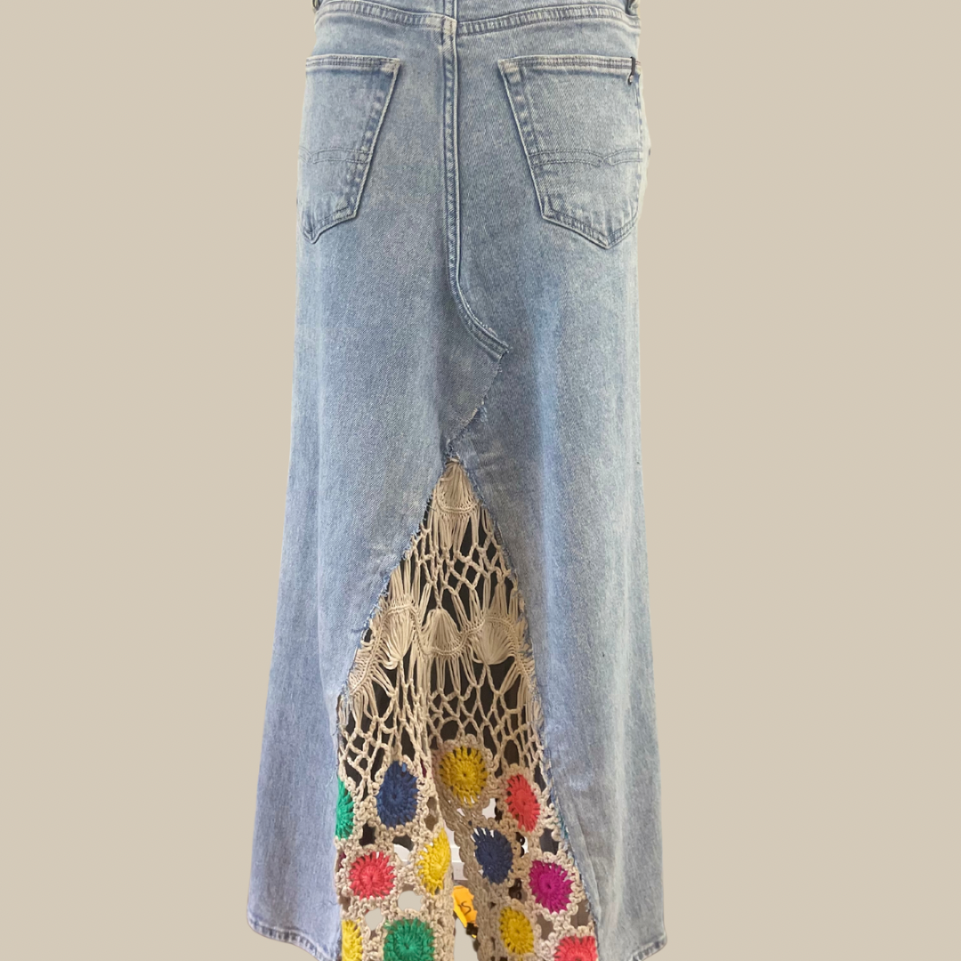 Patchwork Revival Denim Skirt