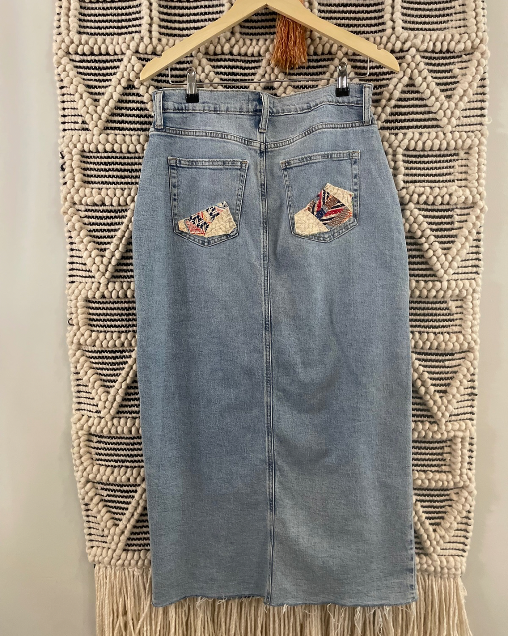 Amfie Reworked  Denim Midi Skirt