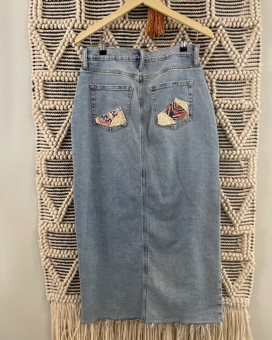 Amfie Reworked  Denim Midi Skirt