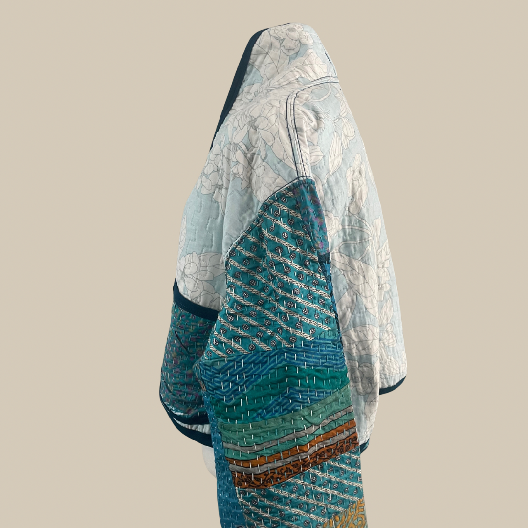 Ocean Bloom Quilted Coat