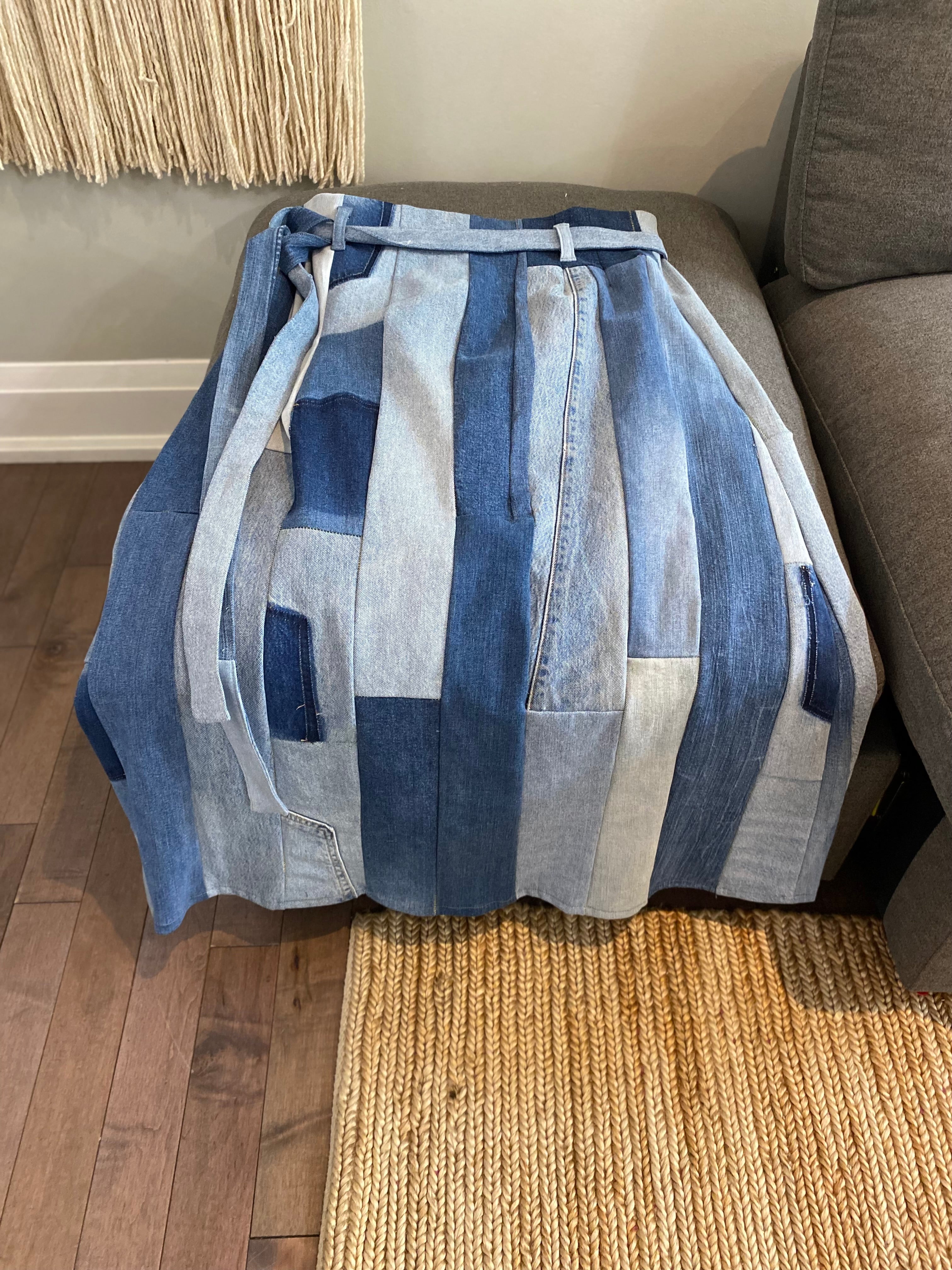 Denim Patchwork Skirt