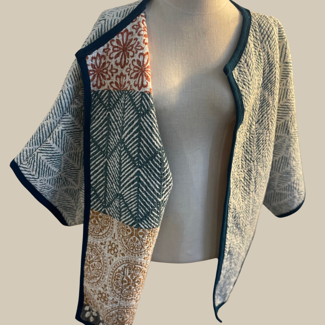 Sea breeze Kantha Style Coat