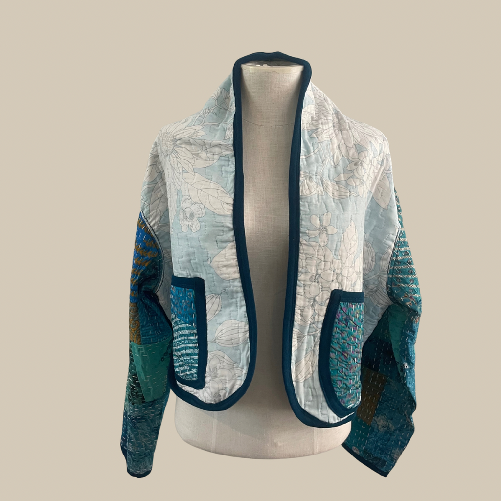 Ocean Bloom Quilted Coat