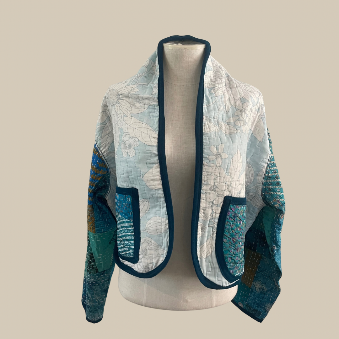 Ocean Bloom Quilted Coat